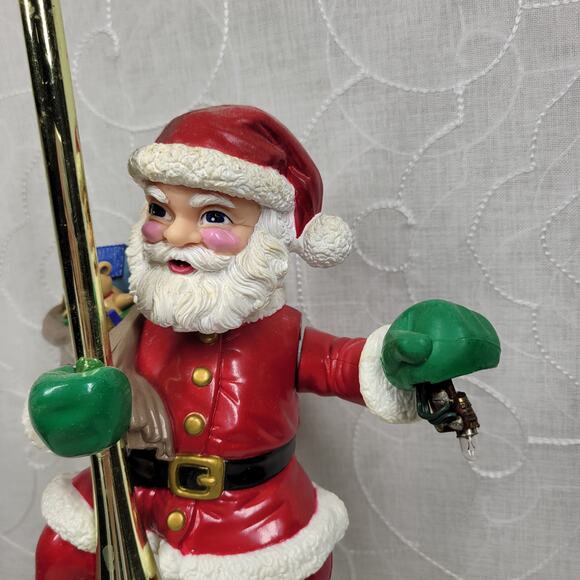 Mr Christmas Animated Santa Tree Topper Light-Up Gold Finial 14” Holiday Decor - Picture 7 of 16